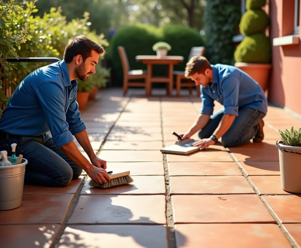 pose de carrelage extérieur