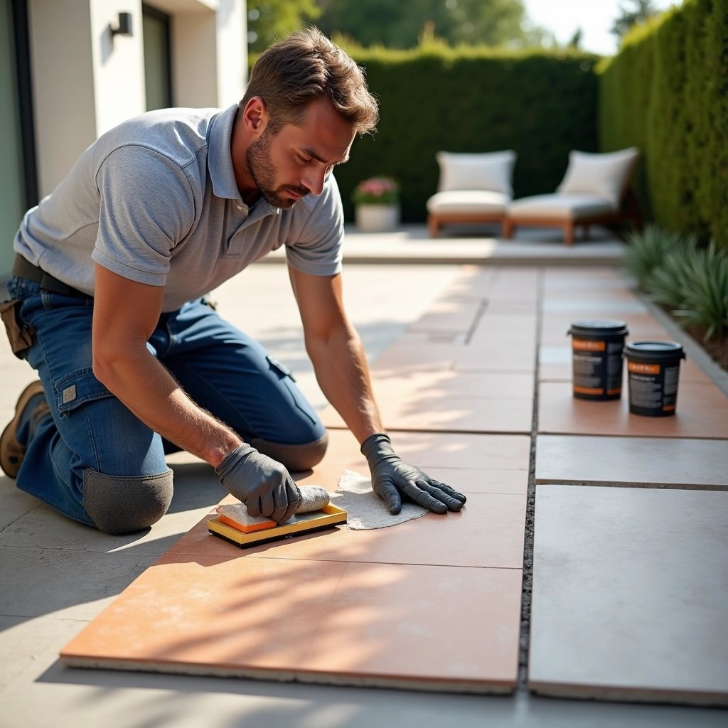 pose de carrelage extérieur