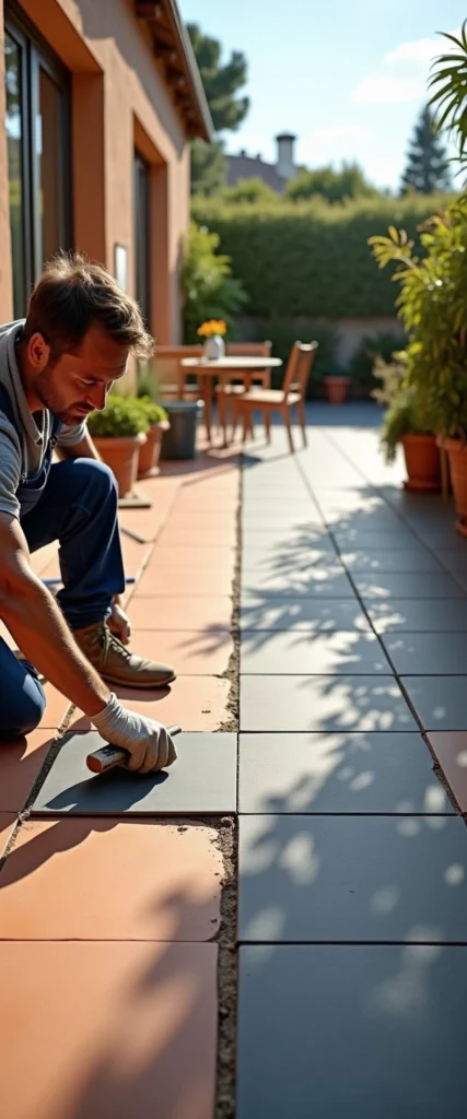pose de carrelage extérieur